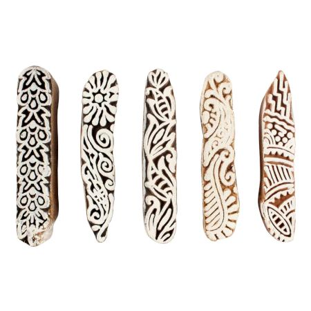 Set of 5 Piece New Mix Wooden Printing Blocks